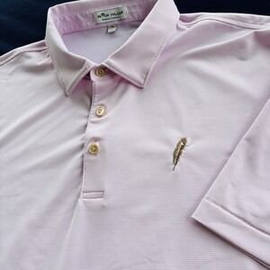 Peter Millar XL Chechessee Creek Golf Polo Pink Stripe Summer Comfort Shirt